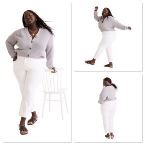 Madewell The Plus Curvy Perfect Vintage Jean Tile White Women Size 26W High Rise